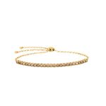 Pulseira meia riviera ouro rosé diamante chocolate 5pts