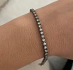 Pulseira riviera diamantes chocolate ouro 18k 