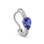 Piercing ouro 18k branco com diamantes e tanzanita