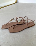 Rasteira Strap Pedra Nude