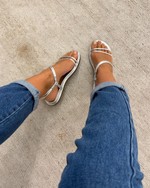 Sandália Flatform Grécia Prata