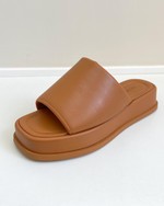 Sandália Flatform Plataforma Palm Caramelo