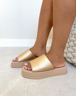 Sandália Flatform Plataforma Palm Dourado