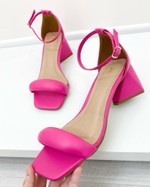 Sandália Tira Soft Salto Bloco Rosa Pink