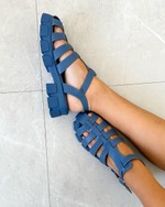 Sandália Flatform Francine Azul
