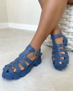 Sandália Flatform Francine Azul
