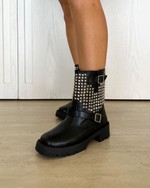 Bota Coturno Biker Tachas