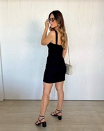 Vestido Curto Linho Preto