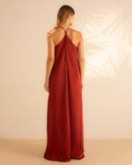 Vestido Longo Zoe Vermelho Pinhão