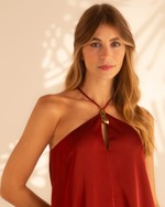 Vestido Longo Zoe Vermelho Pinhão