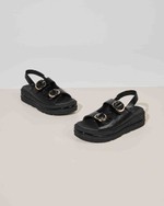 Sandália Flatform Fivelas Antônia Preto