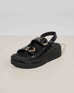 Sandália Flatform Fivelas Antônia Preto