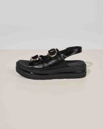 Sandália Flatform Fivelas Antônia Preto