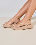 Sandália Flatform Rebeca Nude