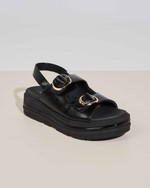 Sandália Flatform Fivelas Antônia Preto