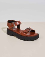 Sandália Flatform Tratorada Giovana Caramelo