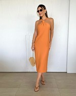 Vestido Midi Helena Laranja