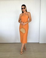 Vestido Midi Helena Laranja