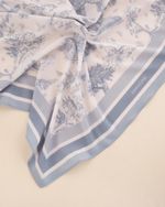 Lenço Toile de Jouy Azul