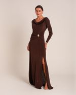 Vestido Longo Silvia Marrom