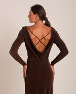Vestido Longo Silvia Marrom