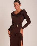 Vestido Longo Silvia Marrom