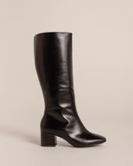 Bota Cano Alto Salto Bloco Skin Preto
