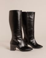 Bota Cano Alto Salto Bloco Skin Preto