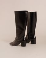 Bota Cano Alto Salto Bloco Skin Preto
