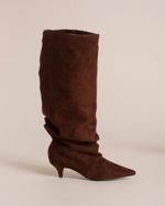 Bota Cano Alto Slouchy Marrom Café