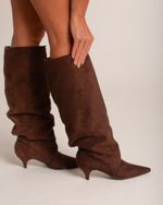 Bota Cano Alto Slouchy Marrom Café