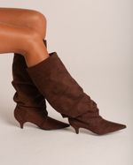 Bota Cano Alto Slouchy Marrom Café