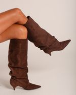 Bota Cano Alto Slouchy Marrom Café