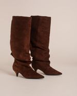 Bota Cano Alto Slouchy Marrom Café