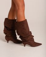 Bota Cano Alto Slouchy Marrom Café