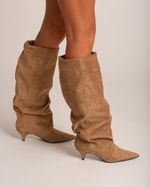 Bota Cano Alto Slouchy Nude