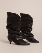 Bota Cano Médio Slouchy Preto