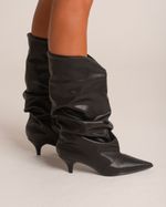 Bota Cano Médio Slouchy Preto