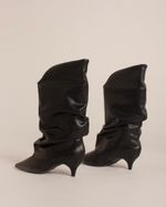 Bota Cano Médio Slouchy Preto