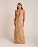 Vestido Longo Magnólia Bege