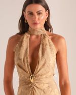 Vestido Longo Magnólia Bege