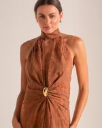 Vestido Longo Magnólia Marrom