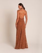 Vestido Longo Magnólia Marrom