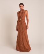 Vestido Longo Magnólia Marrom