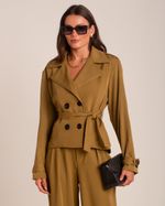 Trench Coat Curto Cloe Verde
