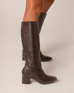 Bota Cano Alto Salto Bloco Skin Marrom