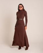 Bota Cano Alto Slouchy Marrom Café