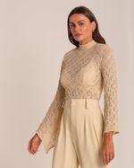 Blusa Renda Manhattan Areia