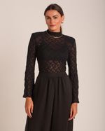 Blusa Renda Manhattan Preto