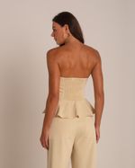 Blusa Peplum Sara Areia